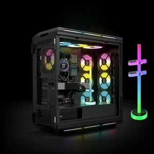 Dual Desk 5V 3Pin ARGB Graphics Card Stand Bracket Height Adjustable GPU Hol-qk - Zdjęcie 1 z 12