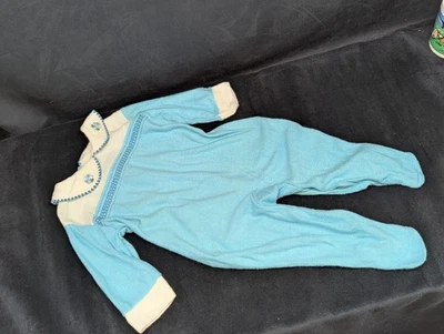 Vintage Footed Pajamas Toddle Time by JC Penney Blue Terry Cloth Snap Close 1/2 - Image 1 of 4