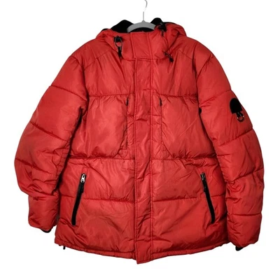 Abrigo acolchado con capucha Southpole Antarctic Expedition para hombre XL rojo invierno Gorpcore Foto 1 de 4