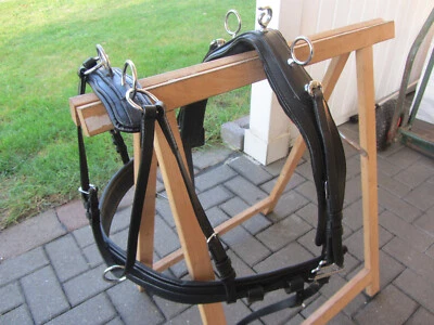 Zweispänner Brustblattgeschirr, ECO,  Gr Minishetty , schwarz  Leder, komplett - Bild 1 von 4