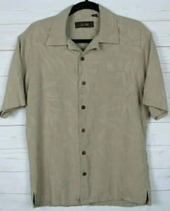 Tasso Ella Mens Brown Floral Hawaiian Button Up Dress Shirt Size L W1760 - Picture 1 of 4