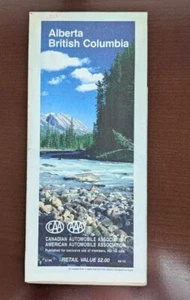 1989 AAA CAA ALBERTA BRITISH COLUMBIA Vintage Street Map - Picture 1 of 4