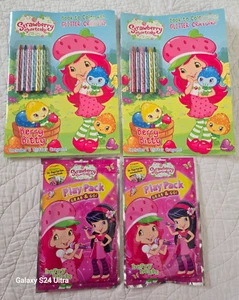 NEW Strawberry Shortcake 2 Color w-Glitter Crayons 2 Play Pack Grab & Go - Imagen 1 de 6