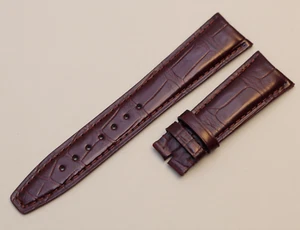 ORIGINAL GENUINE IWC PILOT PORTUGAL Watch Alligator Leather Strap Brown 22mm - Picture 1 of 7