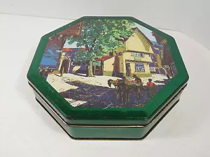 VINTAGE VIENNESE BISCUIT TIN CAN CANNISTER RETRO DECOR NORWICH RAILWAY SCENE - Foto 1 di 8
