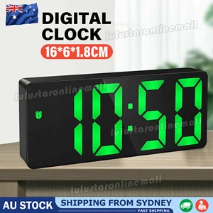 Digital Bedside LED Snooze Alarm Clock Time Temperature Day Night Desktop Clocks - Picture 1 of 9