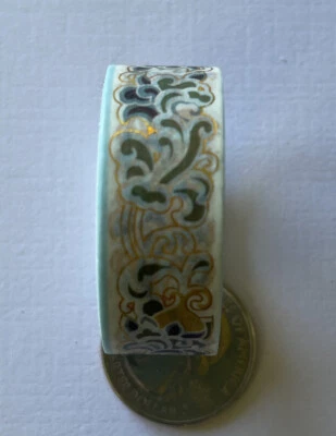 Fita Washi Floral OURO METÁLICO 1/2”•Forma•Vitoriana•Padrão de Impressão •Redemoinhos•Azul - Imagem 1 de 4