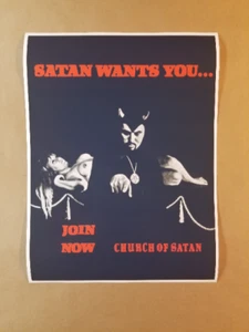 Anton Lavey Church of Satan Poster -Satan Wants you to Join the Church of Satan - Picture 1 of 3