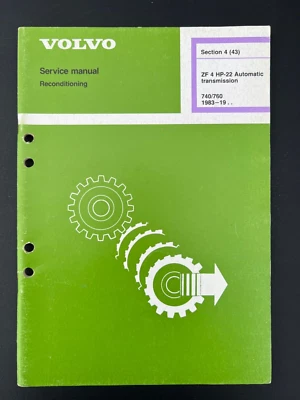 Volvo 740 760 ZF 1983 1984 1985 4 HP-22 transmisión automática manual de servicio Foto 1 de 3