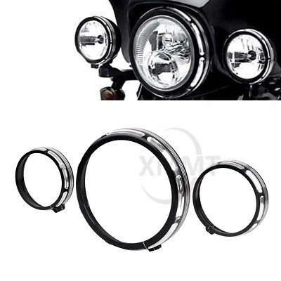 Anillo de ajuste de faros antiniebla de motor de 7" de 4,5"" para Harley Road King Electra Glide Foto 1 de 4