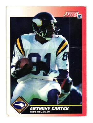 1991 Score #182 Anthony Carter Minnesota Vikings - Image 1 of 2