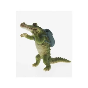 CROCODILE WITH BLUE BACKPACK COMIC FIGURINE POLYRESIN HEIGHT 9CM - Picture 1 of 1