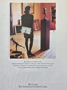 The American Express Card Art Gallery Statuette Woman Vintage Print Ad 1991 - Picture 1 of 4