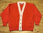 Russell Athletic VTG High Cotton Cardigan Sweater Sweatshirt Red Gray Mens XL