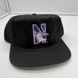 Vintage Northwestern University Snap Back Cap Black Purple Wildcats - Picture 1 of 7