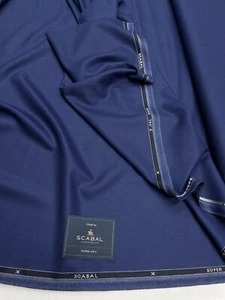 Blue Super 150s Wool Suiting Fabric by SCABAL Luxury Merino British made 3.83m - Picture 1 of 7