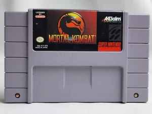 SNES Mortal Kombat Super Nintendo Entertainment Syst Cart Only Tested Authentic - Picture 1 of 4