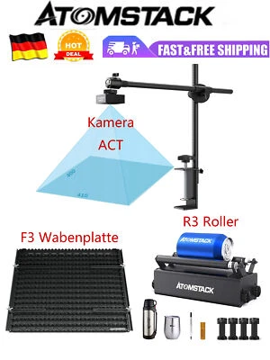 ATOMSTACK Zubehör Für Lasergravierer R3 Roller/F3 Wabenplatte/Kamera Act DE