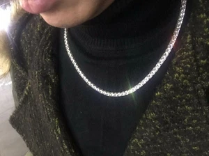 25Ct Round Lab Created Diamond Men's 20" Tennis Necklace 14K White Gold Finish - Picture 1 of 5