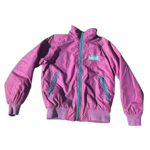 *PRISTINE 90s VINTAGE* MARKER Purply Pink Jacket with Classic Teal Accents, S - Picture 1 of 10