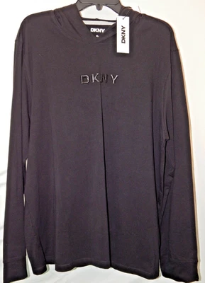 DKNY Sudadera con Capucha Hombres Talla GRANDE/XL Negro Algodón L/S Sudadera con Capucha Pullover Nueva con Etiquetas Foto 1 de 4