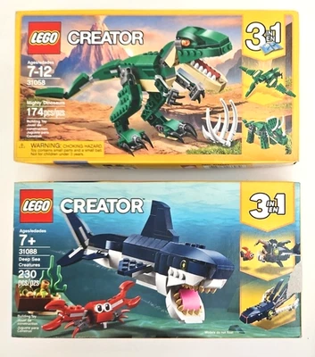 Lego Creator Poderosos Dinosaurios y Criaturas de Mar Profundo Creador Lote de Regalo 3 en 1 Foto 1 de 4