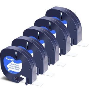 5PacK Plastic White Label Tape For DYMO LT 91331 LetraTag 2000 LT100T 1/2in - Picture 1 of 12