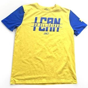 Under Armour Steph Curry T Shirt Youth L Yellow SC I Can Do All Things Tee - Picture 1 of 6