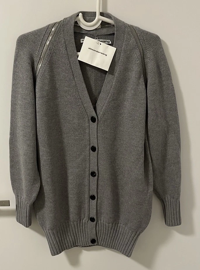 Кардиган Alexander Wang серый с v-образным вырезом размер маленький - Изображение 1 из 4