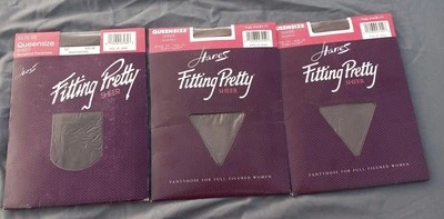 Conjunto de 3 pantimedias bonitas vintage Hanes estilo 751 talla Queen 2x marrón  Foto 1 de 4