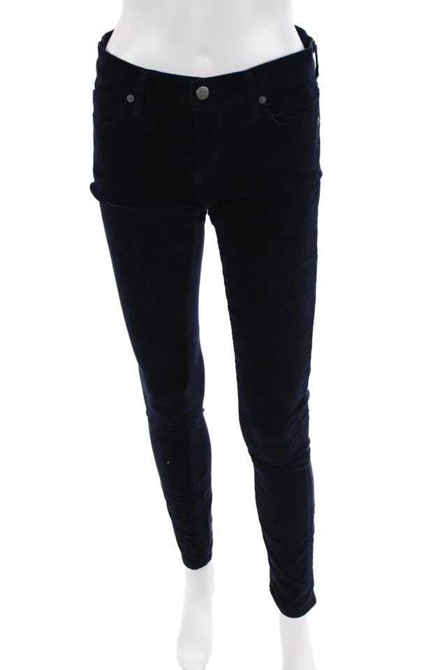 Pantalones ajustados Citizens of Humanity para mujer de terciopelo de algodón con bolsillos azules talla 26 Foto 1 de 4
