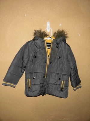 Rothschild bebê meninos vários bolsos com capuz de pele sintética poliéster cinza - 24 meses - Imagem 1 de 4