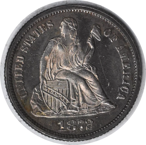 1872 Liberty Seated Silver Dime Choice Proof Uncertified #159 Cover
