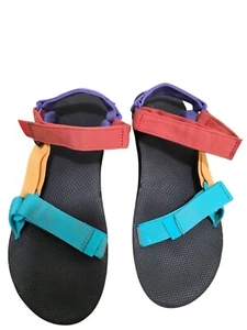 Sandalias para mujer Teva coloridas con correa ajustable en púrpura rojo amarillo y verde azulado talla - Imagen 1 de 10