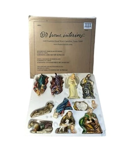 Home Interiors Porcelain Nativity Christmas Complete 11 Piece Set 51121 NEW OPEN - Picture 1 of 10