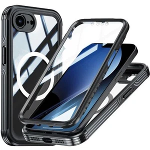 For Apple iPhone 16e MagSafe 360 Full Body Hybrid Case Bumper Cover Black - Picture 1 of 6
