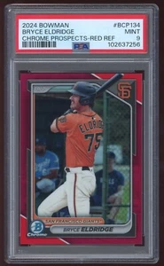 2024 Bowman Chrome Prospects Bryce Eldridge Red Refractor /5 #BCP-134 PSA 9 RC - Picture 1 of 4