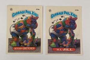 Garbage Pail Kids Retchin Gretchen 376a ILL Jill 376b Trading Card Series 9
