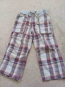 Mini Boden Trousers Age 4 Checked Grey - Picture 1 of 9