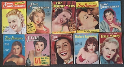 10 Australian Romance Magazines:  1940 - 1956 "Classic Covers"  True Confessions - Image 1 of 3