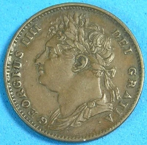 UK Great Britain Farthing Copper Coin 1822 Nice Grade, George IV, Combined S/H - Picture 1 of 3