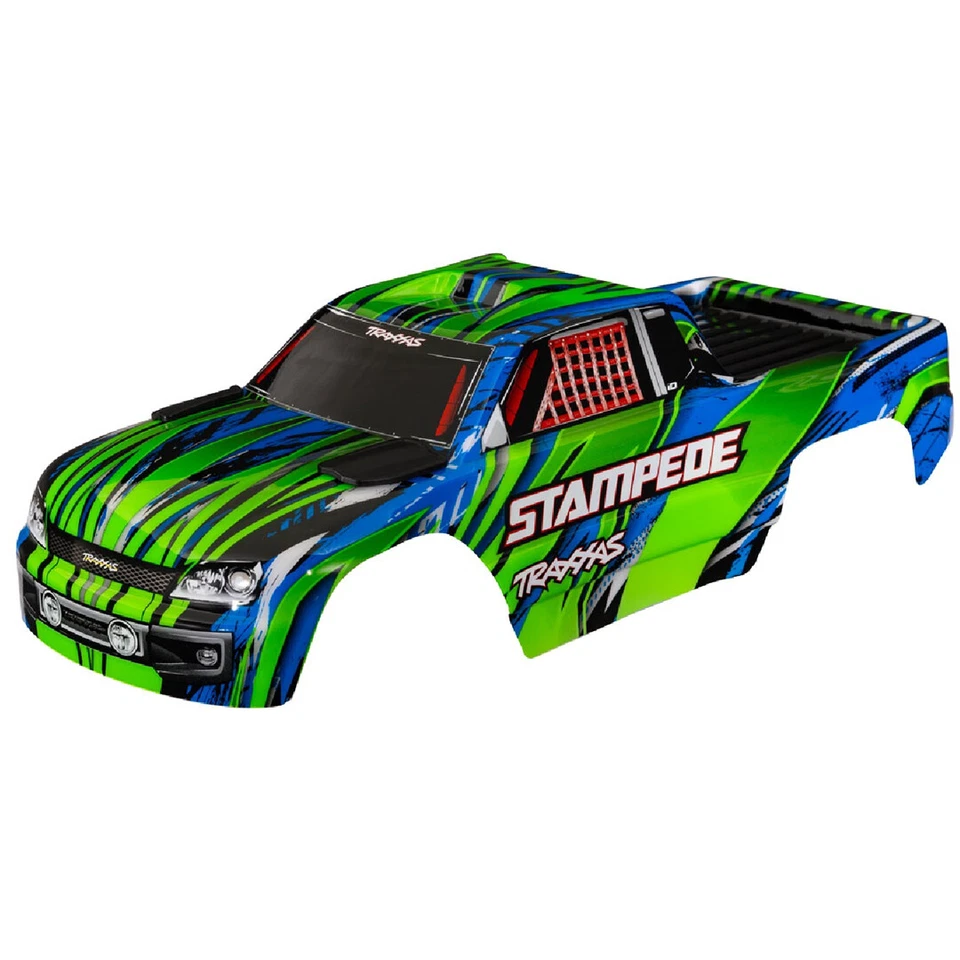 Traxxas 3620A-GRN Painted Decals Applied Green Body w/ F/R Mounts : Stampede 2WD - Image 1 of 1