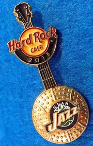 GUITARRA UTAH JAZZ NBA BALONCESTO 3D BOLA LOGO 2013 Hard Rock Café PIN LE - Imagen 1 de 1