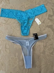 NWT Set/Lot Jessica Simpson Pink/White Thong Panty Sexy Underwear G-String Sm - Picture 1 of 5