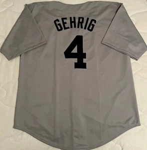Lou Gehrig Custom Grey New York Yankees Jersey Mens Size 2XL - Picture 1 of 2