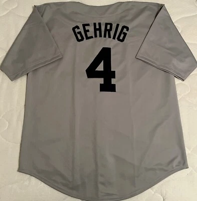 Lou Gehrig Custom Grey New York Yankees Jersey Mens Size XL - Image 1 of 2