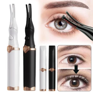 USB Rechargeable Electric Heated Eyelash Curler Long Lasting Makeup Tool - Picture 1 of 19