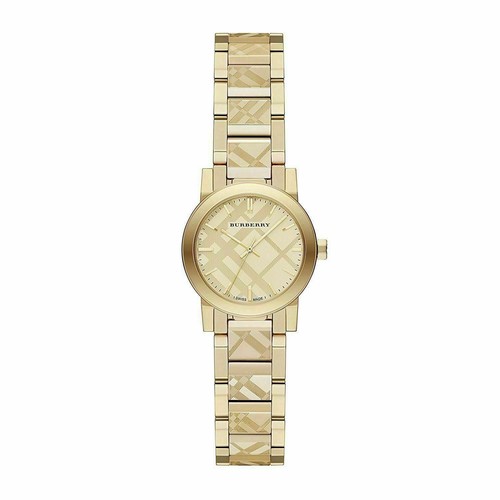 NUOVO OROLOGIO DA DONNA ORIGINALE BURBERRY CITY BU9234 QUADRANTE A QUADRETTI ORO DE IL GIORNO SUCCESSIVO