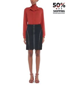 RRP€274 ROBERTO CAVALLI SPORT Jersey Straight Skirt Size S Stitched Full Zip