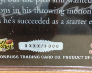 Kerry Collins 1997 Donruss Studio Stained Glass Stars Executive Master Proof 1/1 - Picture 1 of 2